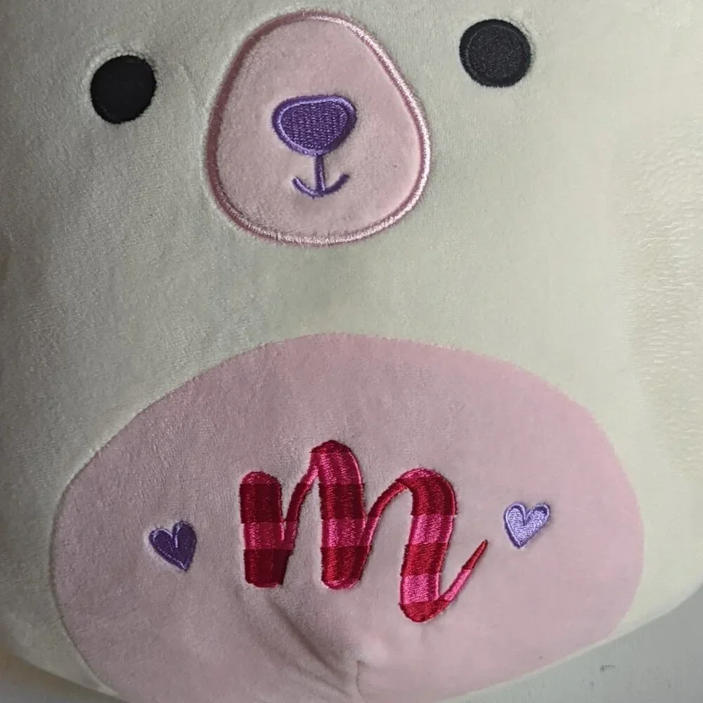 NWT 12" Brooke Polar Bear Squishmallows Monogram 'M' Plush Valentine's Day Gift - Picture 2 of 6